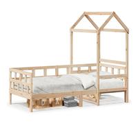(natural, 90 x 190 cm) vidaXL Day Bed with Roof Bedroom Sofa Bed Daybed Guest Bed Wax Solid Wood Pine