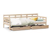 (natural, 90 x 190 cm) vidaXL Daybed with Drawers Sofa Bed Guest Bed Solid Wood Pine
