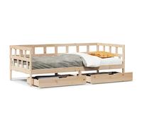 vidaXL Daybed with Drawers without Mattress 90x190 cm Single Solid Wood