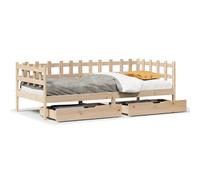 (natural, 90 x 190 cm) vidaXL Daybed with Drawers without Mattress 80x200 cm Solid Wood