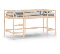 (natural, 90 x 190 cm) vidaXL Kids' Loft Bed with Ladder Children Bedroom Bunk Bed Solid Wood Pine