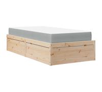 (natural, 90 x 200 cm) vidaXL Bed with Mattress Wax Brown Bedroom Bed Base Bedstead Solid Wood Pine