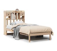 (natural, 90 x 200 cm) vidaXL Bookcase Bed without Mattress Bed Frame 120x200 cm Solid Wood Pine