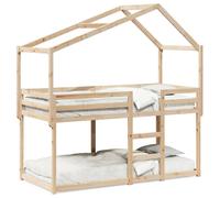 (natural, 90 x 200 cm) vidaXL Bunk Bed with Roof Children Bed Frame White 90x190 cm Solid Wood Pine