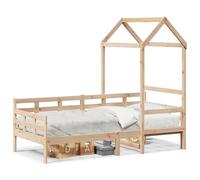 (natural, 90 x 200 cm) vidaXL Day Bed with Roof Sofa Bed Daybed Guest Bed 90x200 cm Solid Wood Pine