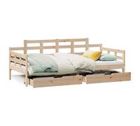 (natural, 90 x 200 cm) vidaXL Daybed with Drawers Sofa Bed Guest Bed Couch Solid Wood Pine