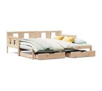 (natural, 90 x 200 cm) vidaXL Daybed with Trundle and Drawers Sofa Bed Solid Wood Pine