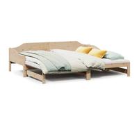 (natural, 90 x 200 cm) vidaXL Daybed with Trundle Sofa Bed Couch Guest Bed Sofa Wax Solid Wood Pine