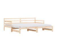 (natural, 90 x 200 cm) vidaXL Daybed with Trundle Sofa Bed Guest Bed Sleeper Sofa Solid Wood Pine