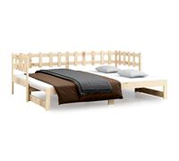 (natural, 90 x 200 cm) vidaXL Solid Wood Pine Pull-out Day Bed Wooden Sofa Bed Multi Colours/Sizes