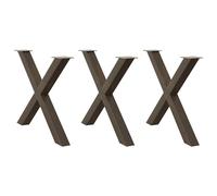 (natural, 90 x (72-73) cm (80 mm)/ 3 pcs) vidaXL Dining Table Legs X-Shaped Desk Legs Kitchen Metal Furniture Legs Steel