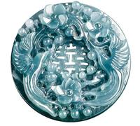 Natural A- Goods Jade Blue Water Phoenix Peony Ice Jade Pendant Necklace (Send Lanyard) for Women Genuine