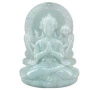 Natural A-goods Jade Four-armed Guanyin Pendant Necklace (with lanyard) for Women Genuine Jade