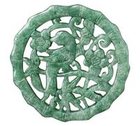 Natural A-Goods Jade Openwork Magpie Plum Blossom Pendant Necklace (Send Lanyard) for Women Yoga Genuine Jade
