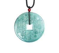 Natural A-Grade Blue Jade Mountain Ghost Pendant - Unique Temple Design for Spiritual Growth(Small Size about25mm)