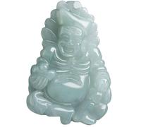 Natural A-Grade Jade Living Buddha Jigong Pendant Necklacefor Women Yoga Genuine Jade