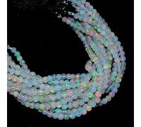Natural AAA+ Ethiopian Welo Opal Fire Gemstone 5mm Round Smooth Beads | 8inch Strand | Ethiopian Opal Semi Precious Gemstone Welo Opal Beads