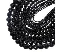 Natural AA Grade Black Onyx Beads, Brazilian Volcanic Glass Gemstone, Smooth Polish, 15.5" Strand, for Jewellery Making (4mm)