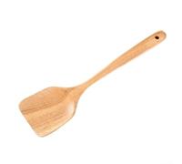 Natural Acacia Wood Spoon and Spatula Set Including Slotted Spoon, Solid Spoon and for Everyday Cooking and Food Preparation (Flat spatula)