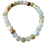 Natural Afghani Jade 8mm Smooth Cut Beads Gemstone Stretch Bracelet Round Shape Stone Multi Color 7 Inch Stretchable Wristband For Unisex Healing Meditation Prosperity Gift & Luck |L_STBC_00130_8