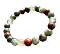 Natural African Bloodstone 8mm Smooth Cut Beads Gemstone Stretch Bracelet Round Shape Stone Multi Color 7 Inch Stretchable Wristband For Unisex Healing Meditation Gift & Luck |L_STBC_00143_7.5