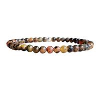 Natural African Dendritic Opal 6mm Smooth Cut Beads Gemstone Stretch Bracelet Round Shape Stone Multi Color 7 Inch Wristband For Unisex Healing Meditation Prosperity Gift & Luck |L_STBC_00149_7.5