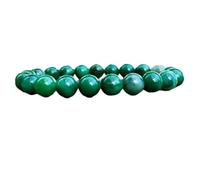 Natural African Green Verdite 8mm Smooth Cut Beads Gemstone Stretch Bracelet Round Shape Stone Green Color 7 Inch Stretchable Wristband For Unisex Healing Meditation Gift & Luck |L_STBC_00152_7.5