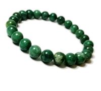 Natural African Jade 8mm Smooth Cut Beads Gemstone Stretch Bracelet Round Shape Stone Green Color 7 Inch Stretchable Wristband For Unisex Healing Meditation Prosperity Gift & Luck |L_STBC_00156_7.5