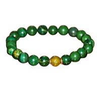 Natural African Jade 8mm Smooth Cut Beads Gemstone Stretch Bracelet Round Shape Stone Green Color 7 Inch Stretchable Wristband For Unisex Healing Meditation Prosperity Gift & Luck |L_STBC_00154_8