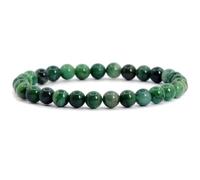 Natural African Serpentine 6mm Smooth Cut Beads Gemstone Stretch Bracelet Round Shape Stone Green Color 7 Inch Stretchable Wristband For Unisex Healing Meditation Gift & Luck |L_STBC_00163_7.5