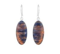 Natural African Sodolite Gemstone 29X14mm Dangle Earring |LK_SDAN_0503