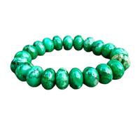Natural African Turquoise 12mm Smooth Cut Beads Gemstone Stretch Bracelet Rondelle Shape Stone Green Color 7 Inch Stretchable Wristband For Unisex Healing Meditation Gift & Luck |L_STBC_00184_8