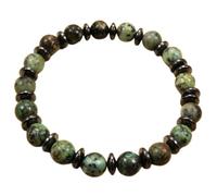 Natural African Turquoise 8mm Smooth Cut Beads Gemstone Stretch Bracelet Round Shape Stone Multi Color 7 Inch Stretchable Wristband For Unisex Healing Meditation Prosperity Gift & Luck |L_STBC_00193_7