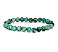 Natural African Turquoise 8mm Smooth Cut Beads Gemstone Stretch Bracelet Round Shape Stone Multi Color 7 Inch Stretchable Wristband For Unisex Healing Meditation Prosperity Gift & Luck |L_STBC_00195_7
