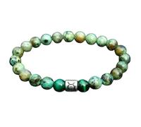 Natural African Turquoise With Green Onyx 8mm Smooth Cut Beads Gemstone Stretch Bracelet Round Shape Stone Multi Color 7 Inch Wristband For Unisex Healing Meditation Gift & Luck |L_STBC_00216_7.5