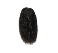 Natural Afro Kinky Curly Remy Extensions 4B/4C Human Hair Ponytail Wrap for Black Women Perfect Looking(12inches)