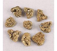 Natural Agate Cluster Plating Rough Rock Crystal Geode Irregular Stone Specimen Fengshui Home Decor DIY Jewelry Making (Color : Drilled)