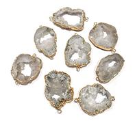 Natural Agate Geode Crystal Druzy Connectors Pearl Links Jewelry Connectors Charms DIY for Necklace or Jewelry Making（5 pcs）