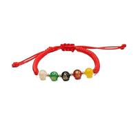 Natural Agate Hand Rope Bracelet - Five Paths God of Wealth Jade Marrow String for Prosperity and Good Fortune(Red)