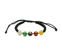 Natural Agate Hand Rope Bracelet - Five Paths God of Wealth Jade Marrow String for Prosperity and Good Fortune(Black)
