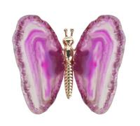 Natural Agate Slice Butterfly Crystal Ornaments Home Decor Gifts-Pink
