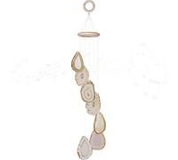 Natural Agate Wind Chimes,Unique Agate Slices Geode Stone Wind Hanging Decor for Tree Windows Indoor Outdoor, Eye-Catching Decoration for Home Garden Yard Balcony (Natural color)
