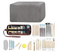 Natural Air Dry Clay Kit, 4.5 Kg Black Pottery Clay with 40 Sculpting Tool | All-Purpose Modelling Clay for Adults and Beginners, Ideal for Hand Building, Carving, Sculpting and DIY Pottery Crafts