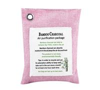 Natural Air Purifying Bag Activated Bamboo Charcoal Odor Purifyer 8 Colors Polyester linen Odor Eliminator Bag Car Deodorizer Moisture Absorber(Pink)