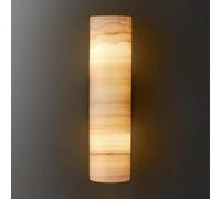 Natural Alabaster Wall Sconce E14 Modern Alabaster Wall Sconce Lights With Cylinder Natural Marble Wall Lights Long Tube Marble Stone Wall Lamp 3000K LED Vanity Light For Living Room Bedroom Stairs