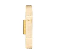 Natural Alabaster Wall Sconces, Spanish Natural Marble Sconces Vanity Wall Lighting, Modern Cylinder Brass LED Wall Light for Bathroom Mirror, Living Room, Bedroom, Hallway, Stairs