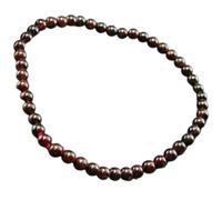 Natural Almandine Garnet 4mm Smooth Cut Beads Gemstone Stretch Bracelet Round Shape Stone Red Color 7 Inch Stretchable Wristband For Unisex Healing Meditation Prosperity Gift & Luck |L_STBC_00234_7