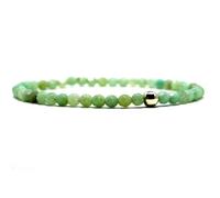 Natural Amazonite 4mm Faceted Cut Beads Gemstone Stretch Bracelet Round Shape Stone Aqua Blue Color 7 Inch Stretchable Wristband For Unisex Healing Meditation Prosperity Gift & Luck |L_STBC_00239_6.5