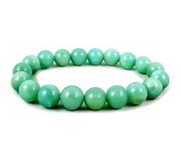 Natural Amazonite 8mm Smooth Cut Beads Gemstone Stretch Bracelet Round Shape Stone Aqua Blue Color 7 Inch Stretchable Wristband For Unisex Healing Meditation Prosperity Gift & Luck |L_STBC_00244_7.5
