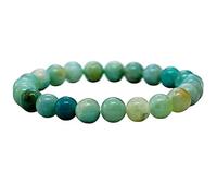 Natural Amazonite 8mm Smooth Cut Beads Gemstone Stretch Bracelet Round Shape Stone Multi Color 7 Inch Stretchable Wristband For Unisex Healing Meditation Prosperity Gift & Luck |L_STBC_00242_8